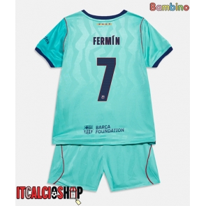 Barcelona Fermin Lopez #7 Terza Maglia Bambino 2026-27 Manica Corta (+ Pantaloni corti)